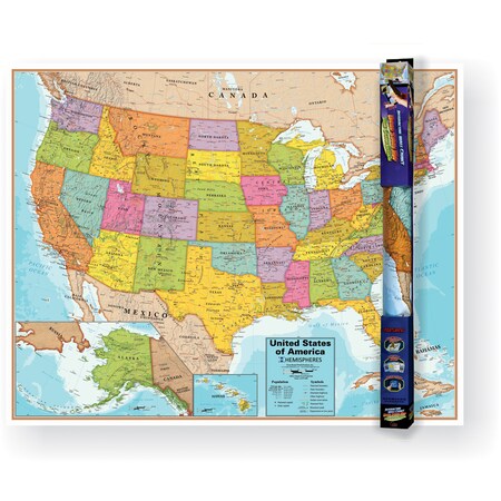 Hemispheres United States Wall Chart with Interactive App WC06